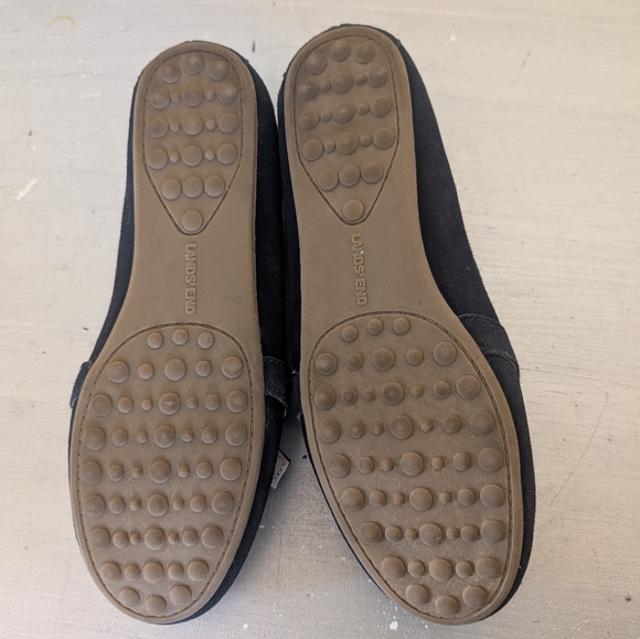 Lands End Navy Blue Suede Leather Slip On Loafer with Knot Accent Size 7 B US - Picture 14 of 15